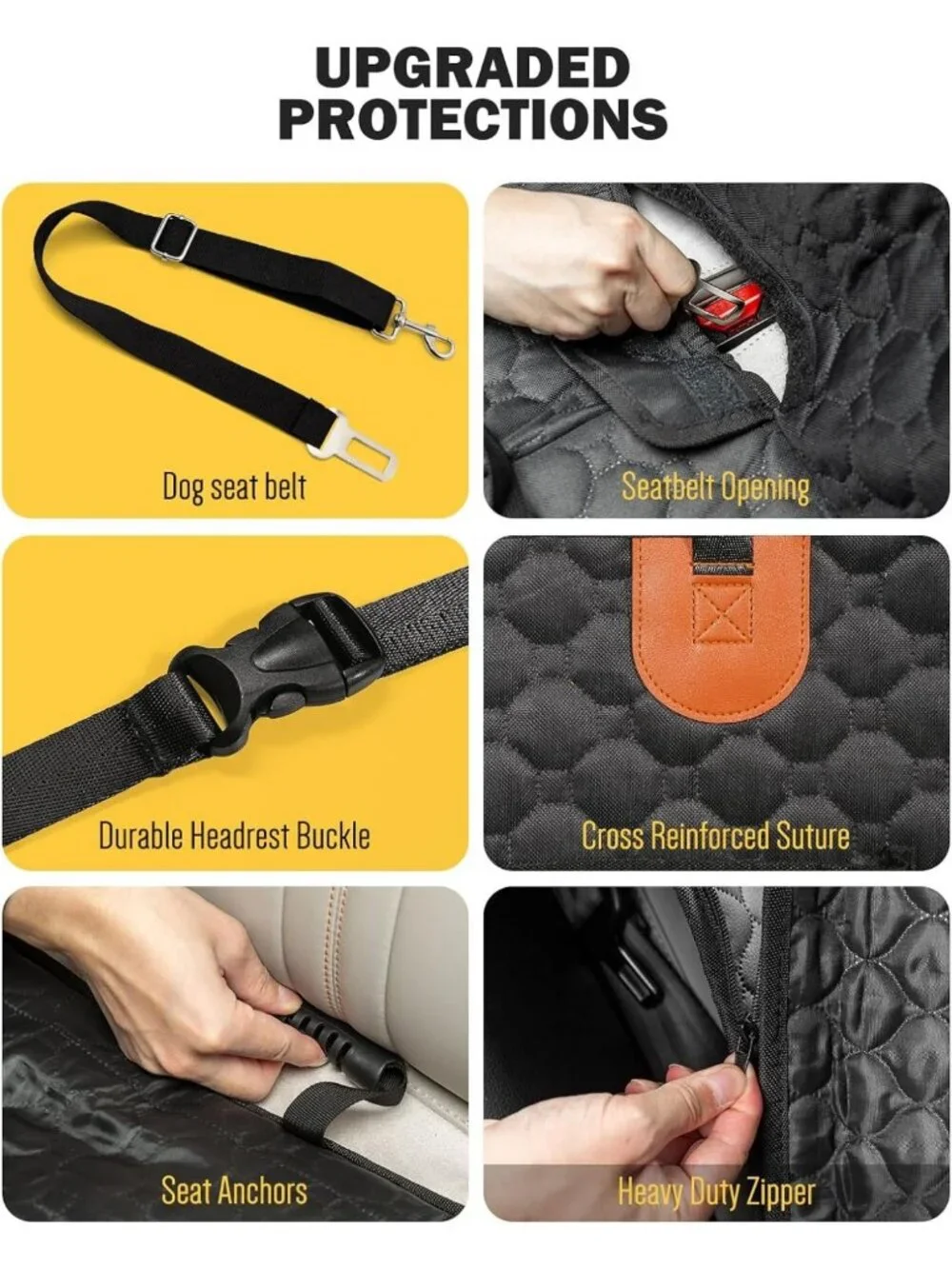 Waterproof Dog Car Seat Cover & Back Seat Extender, Anti-Scratch, Easy Clean